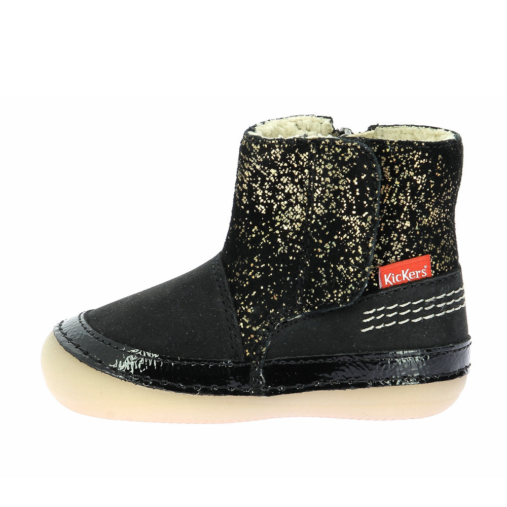 Kickers Sokifaune Bottes Noir Or