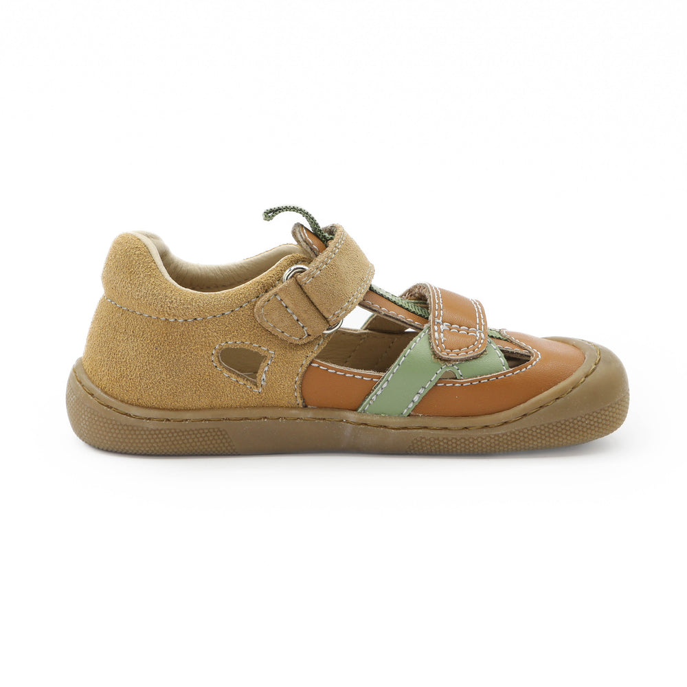 Naturino Barefoot Sandales Jaffo Velcros Brown Leaf