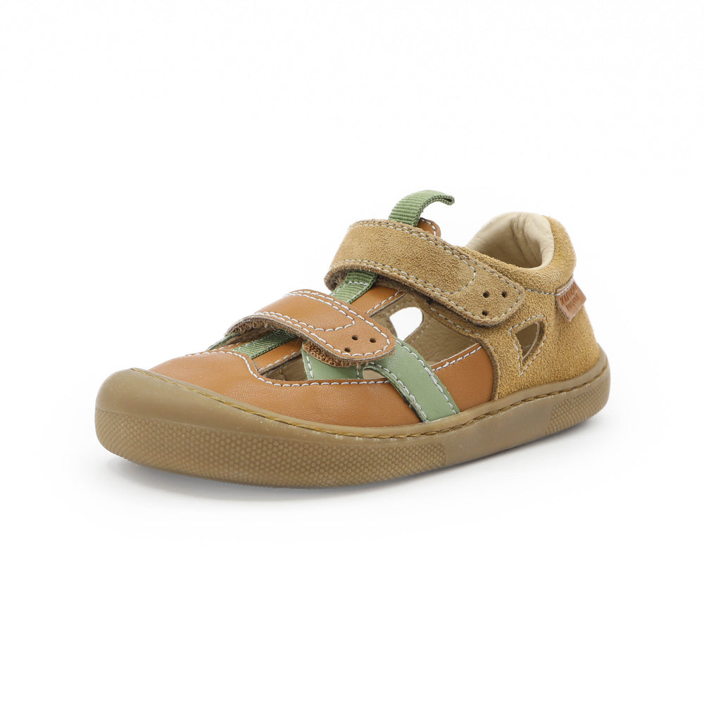Naturino Barefoot Sandales Jaffo Velcros Brown Leaf