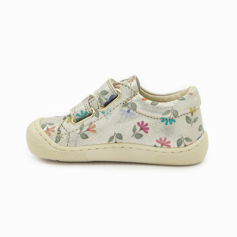 Naturino Barefoot Orec bajo con velcros, Monet ciclámenes platino multicolor