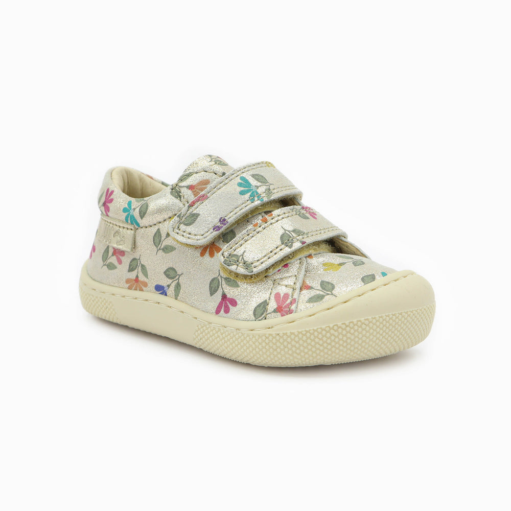 Naturino Barefoot Orec bajo con velcros, Monet ciclámenes platino multicolor