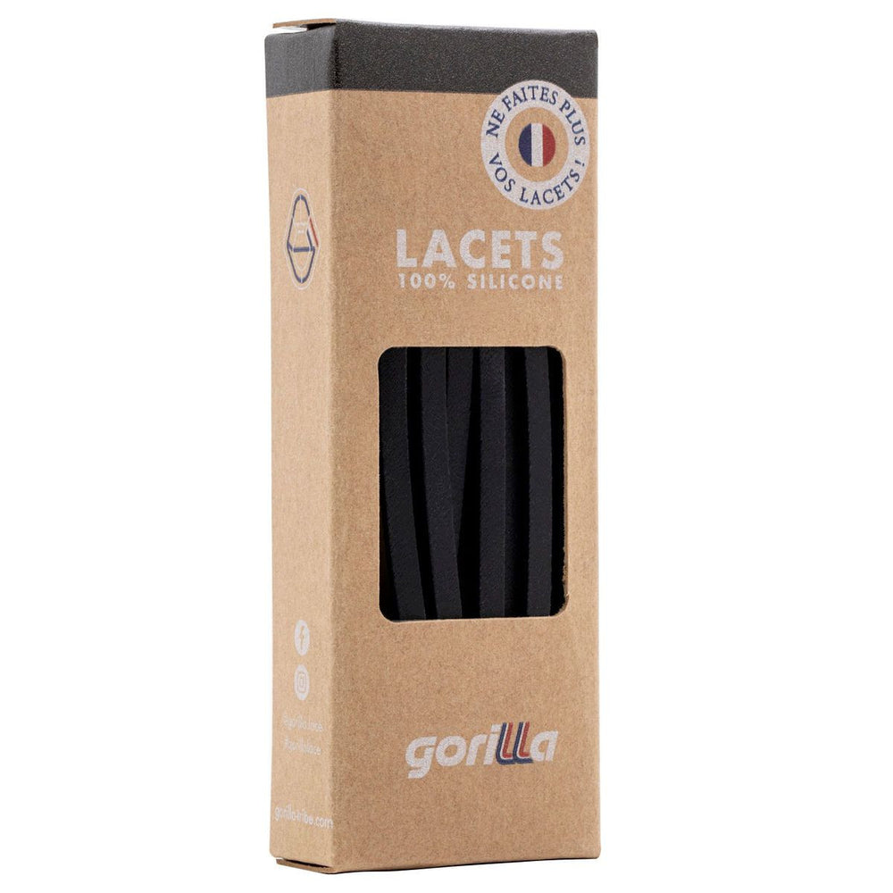 Gorilla Lacets Elastiques Fins Charbon