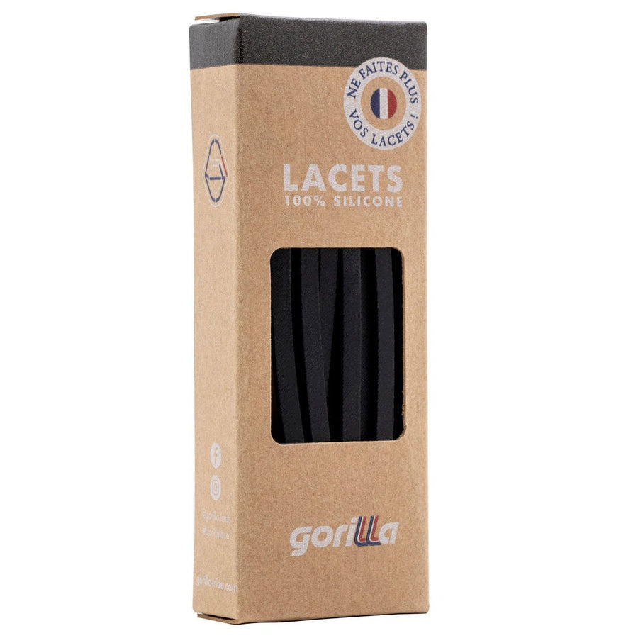 Gorilla Lacets Elastiques Fins Charbon