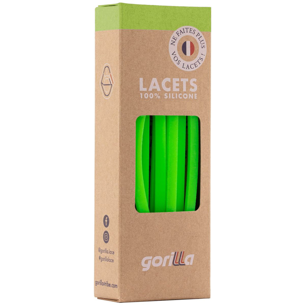 Gorilla cordones elásticos finos verde neón