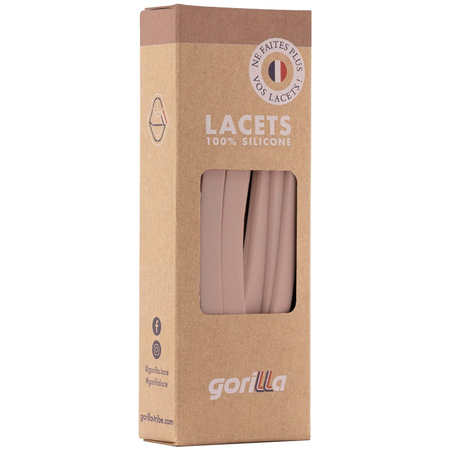 Gorilla Lacets Elastiques Larges Rose Poudré