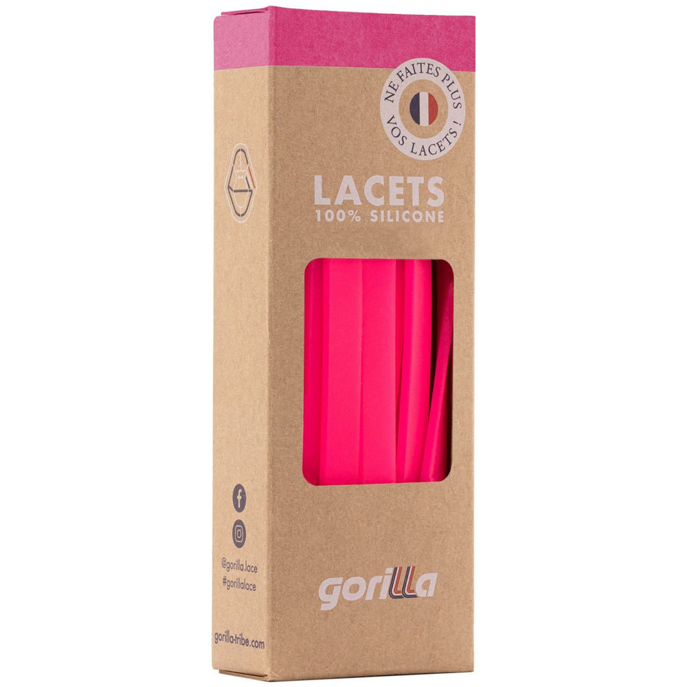 Cordones elásticos anchos Gorilla rosa neón