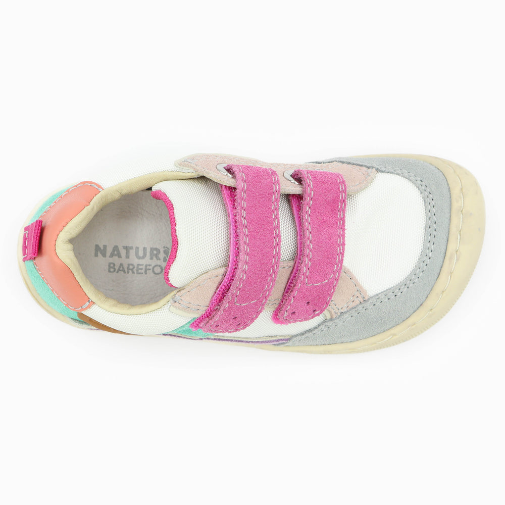 Naturino Barefoot Eksy gris blanco rosa esmeralda