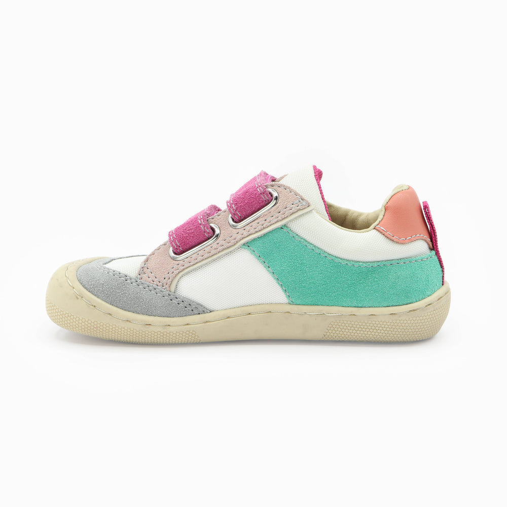 Naturino Barefoot Eksy gris blanco rosa esmeralda