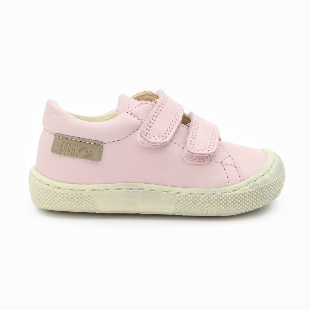Naturino Barefoot Orec bajo con cierres de velcro rosa hueso