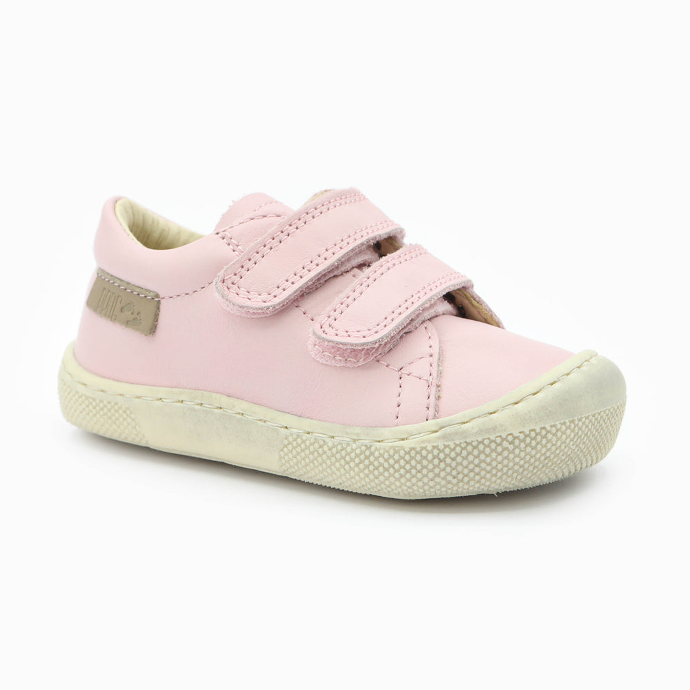 Naturino Barefoot Orec bajo con cierres de velcro rosa hueso