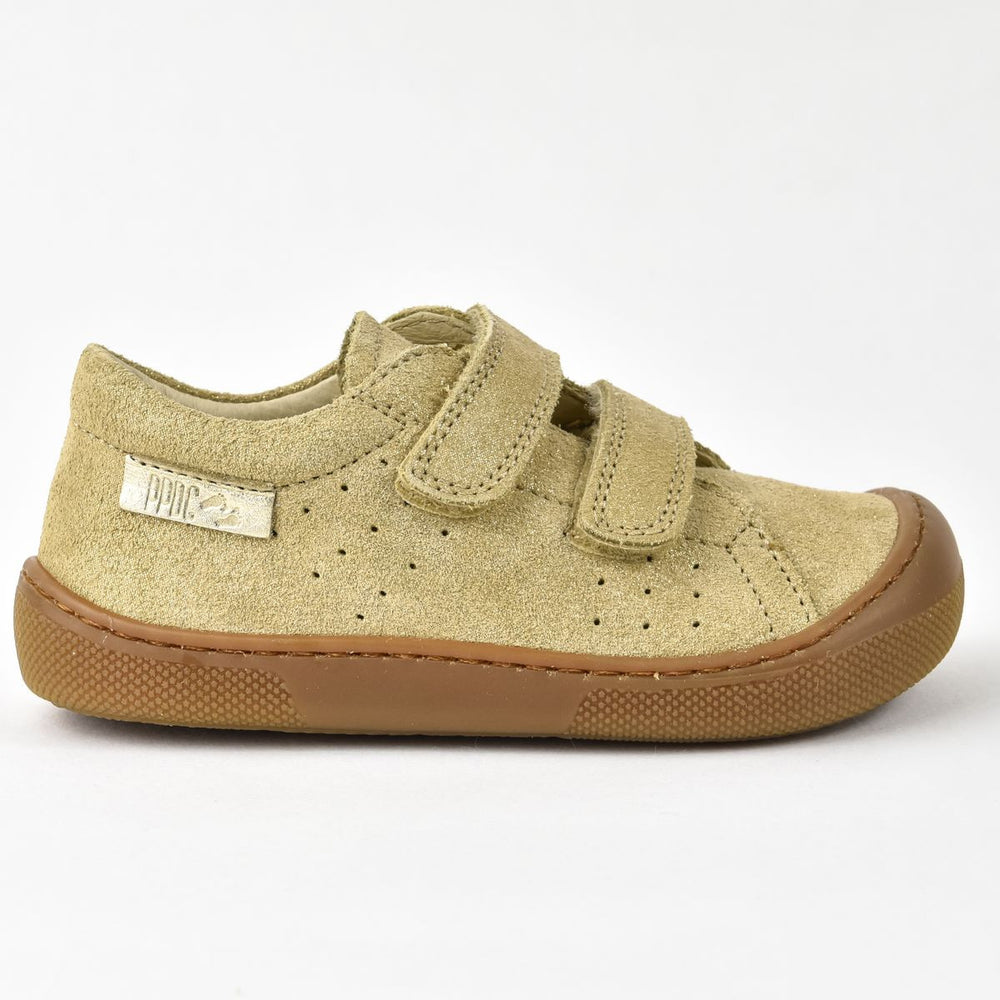 Naturino Barefoot Rabir Velcros Suede Glitter Platinium