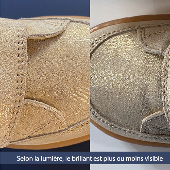 Naturino Barefoot Rabir Velcros Suede Glitter Platinium