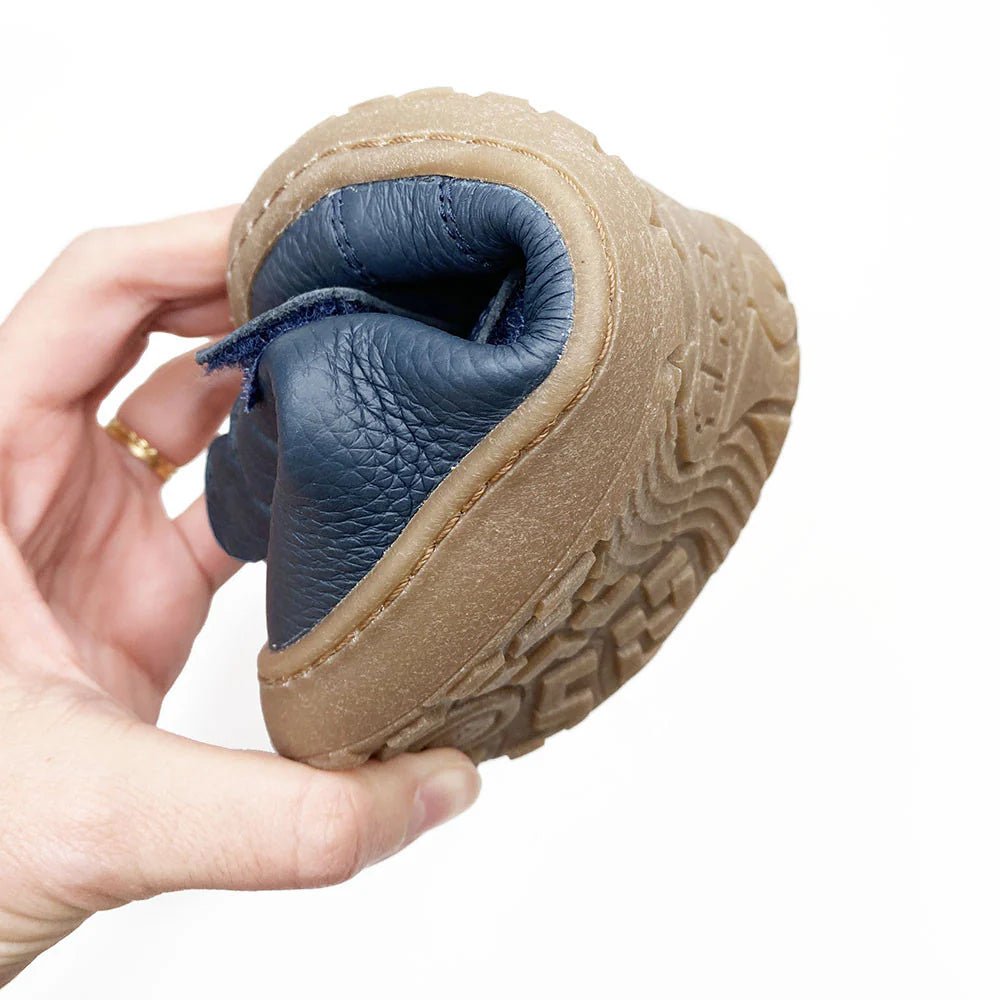 Froddo Barefoot de piel con velcros Blue Shine