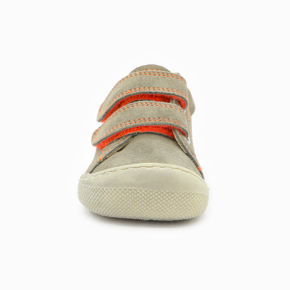 Naturino Barefoot Orec Low Velcros Bone Taupe Orange Fluo
