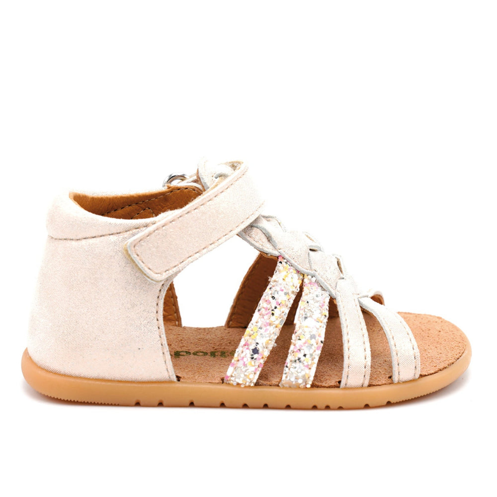 Babybotte Barefoot Remolino con velcros color marfil