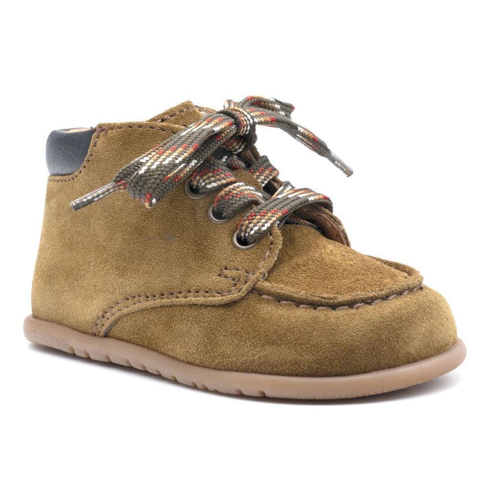 Zapatos de cordones Babybotte barefoot Zip de ante caqui