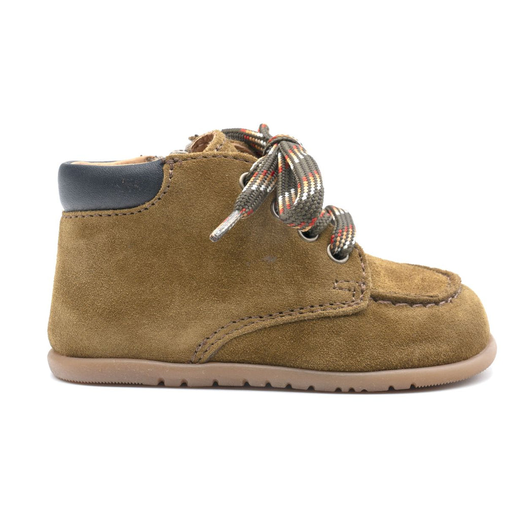 Zapatos de cordones Babybotte barefoot Zip de ante caqui