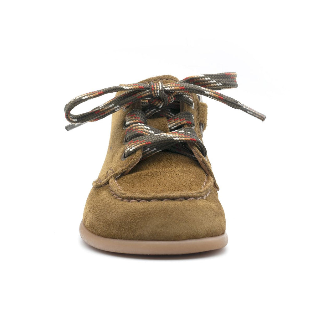 Zapatos de cordones Babybotte barefoot Zip de ante caqui