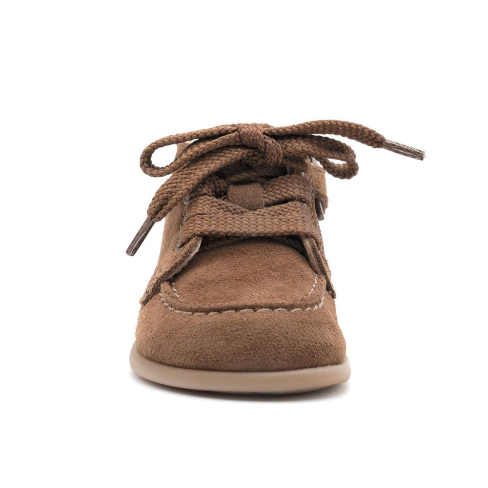 Babybotte barefoot zapatos de cordones Zip de ante color cuero