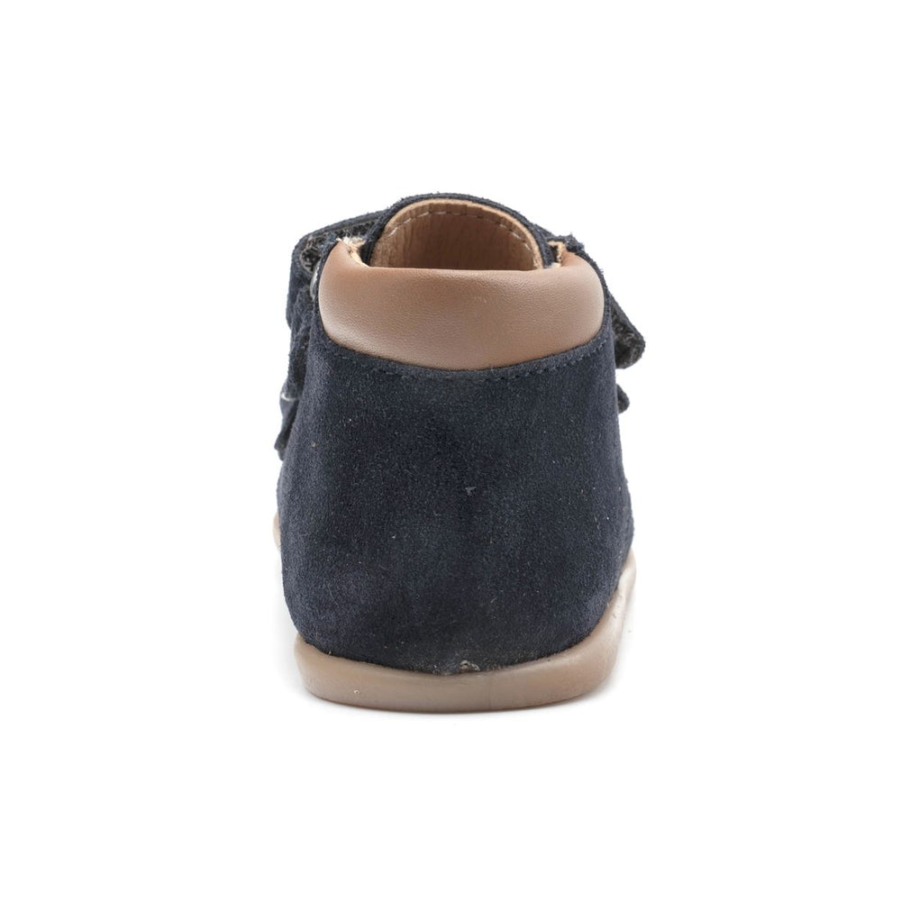 Babybotte barefoot zapatos Derby de ante azul con velcro
