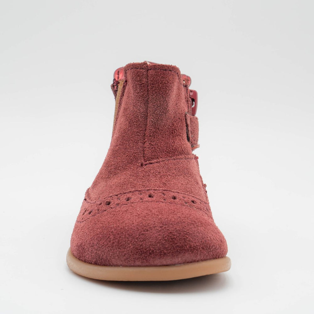 Babybotte barefoot Archic de terciopelo color vino