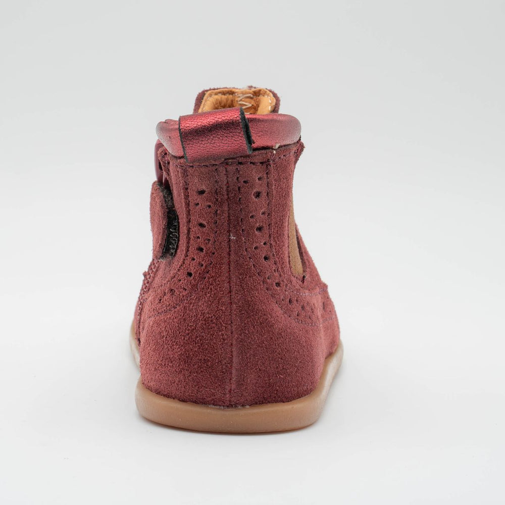 Babybotte barefoot Archic de terciopelo color vino