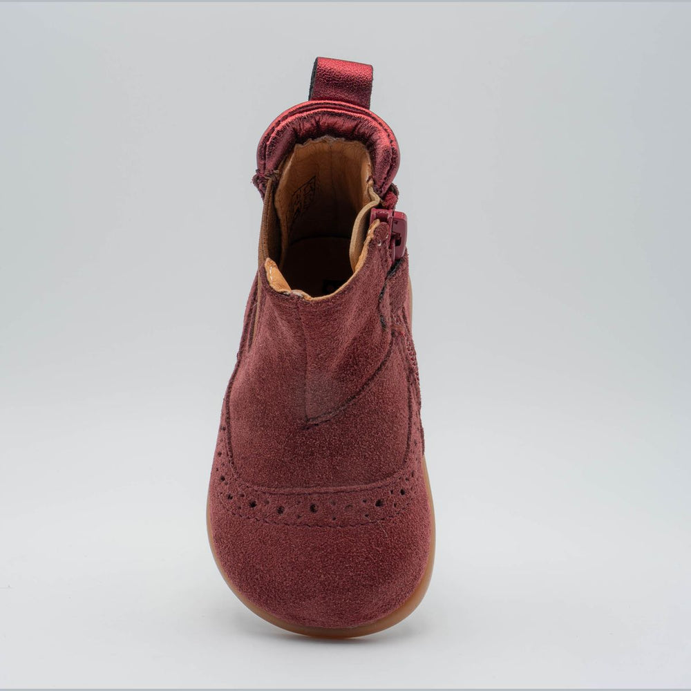 Babybotte barefoot Archic de terciopelo color vino