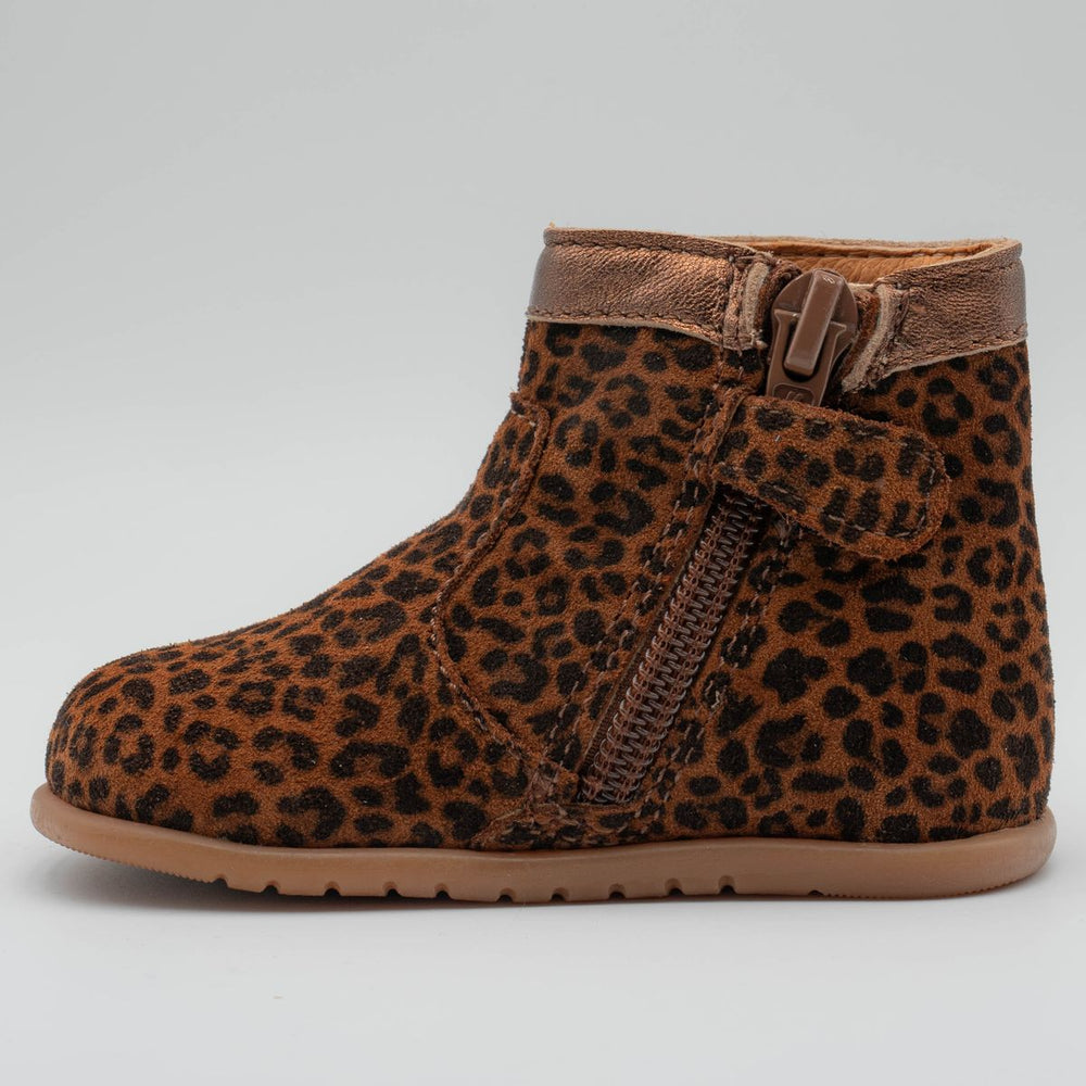 Babybotte barefoot Anoki bota con flecos estampado de leopardo