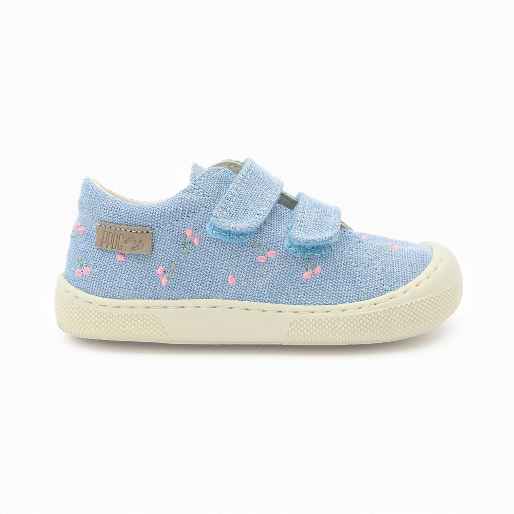 Naturino Barefoot Rabir Velcros Canvas Cherry Celeste