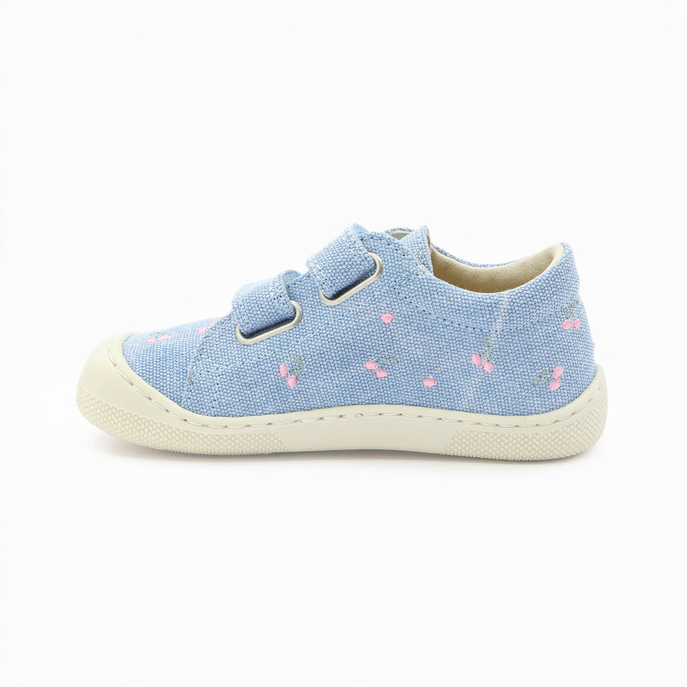 Naturino Barefoot Rabir Velcros Canvas Cherry Celeste