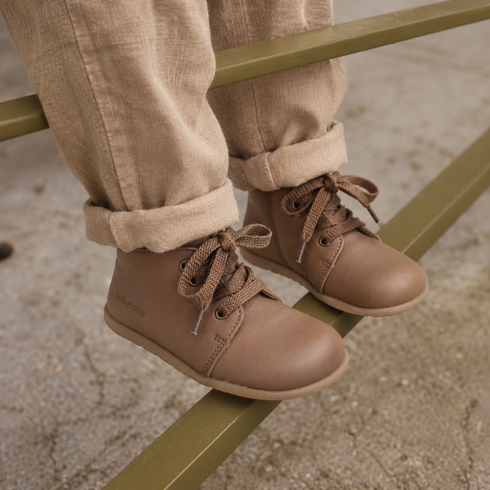 Babybotte barefoot Fredy Zip Texano Cuero