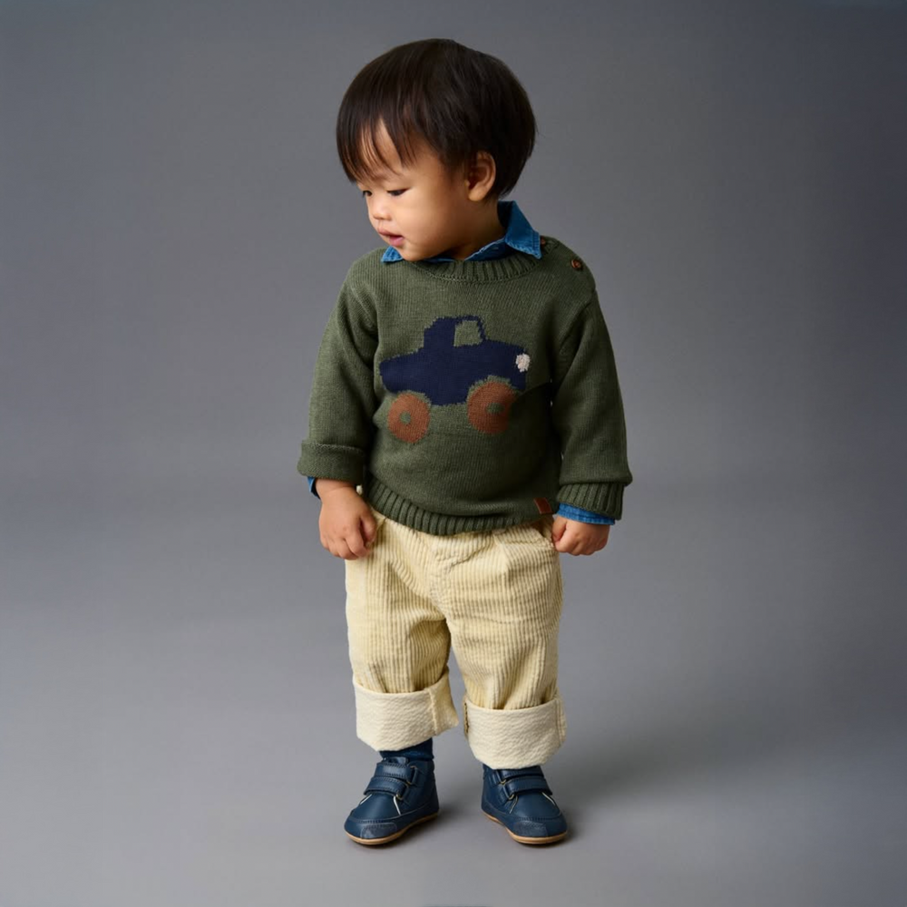 Bundgaard Barefoot Prewalker con velcro azul marino
