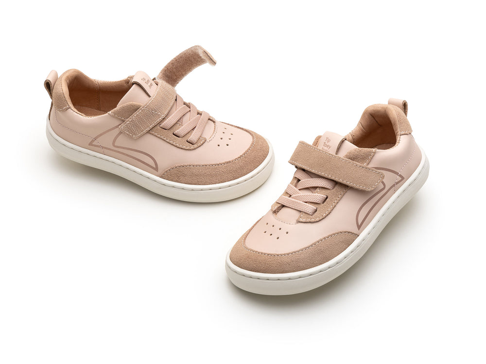 Tip Toey Joey Kidos Outline Papaya Cream Rose Smoke Suede
