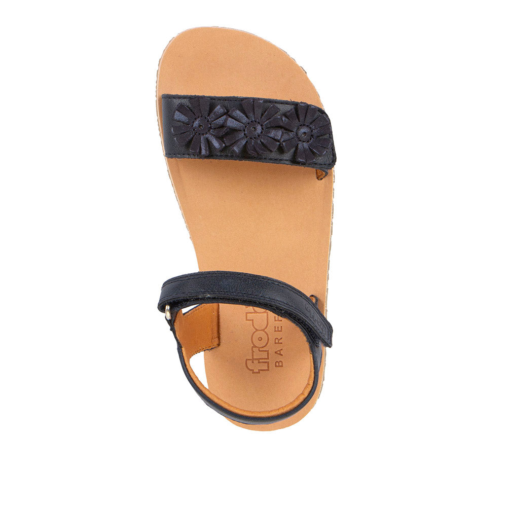 Sandalias Froddo Barefoot Flexy de flores azul oscuro