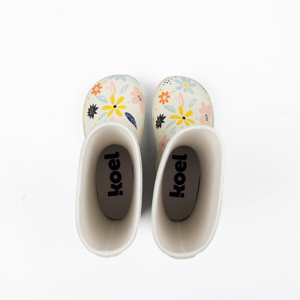 Koel barefoot Wellie Flores blancas