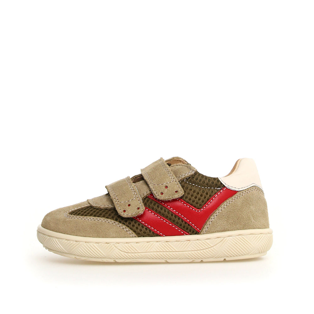 Naturino Kids Kevis gris piedra, blanco leche y rojo