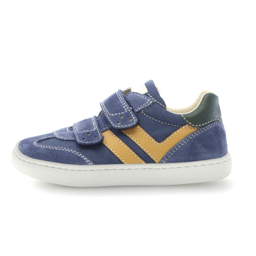 Naturino Kids Kevis II con velcros, ante azul celeste, verde y calabaza