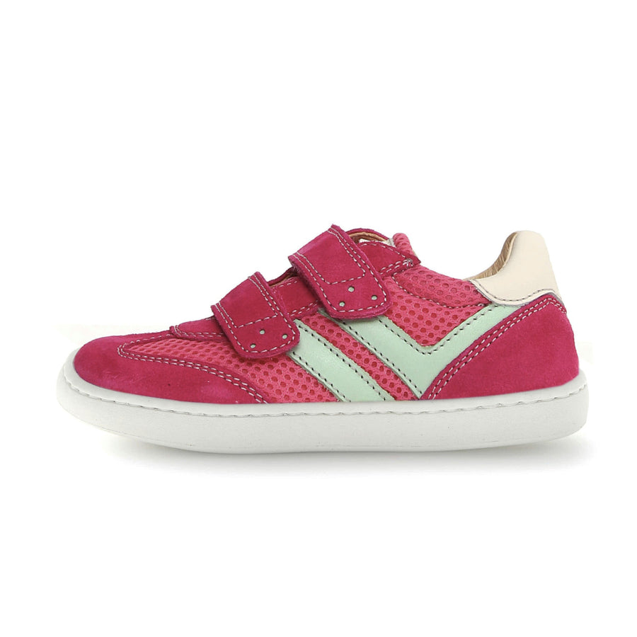 Naturino Kids Kevis II con velcros, ante fucsia, blanco leche y verde menta