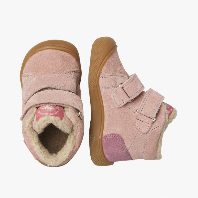 Naturino Barefoot Tex Spinni Wp de ante y lana color magnolia
