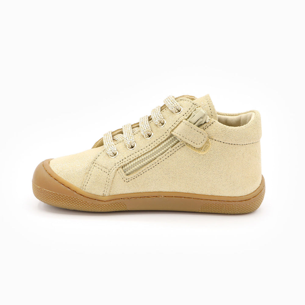 Naturino Barefoot Kommy Zip con purpurina platino