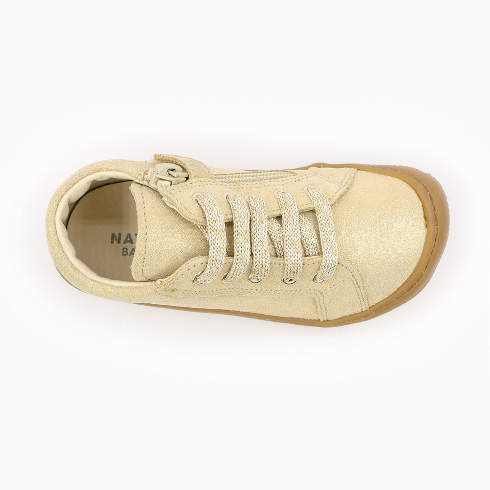 Naturino Barefoot Kommy Zip con purpurina platino