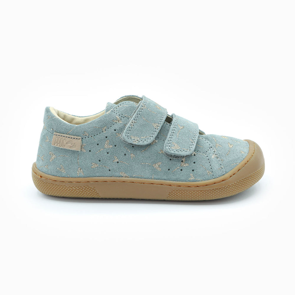 Naturino Barefoot Rabir con velcros Glitter Flower Hearth Cloud Platinum