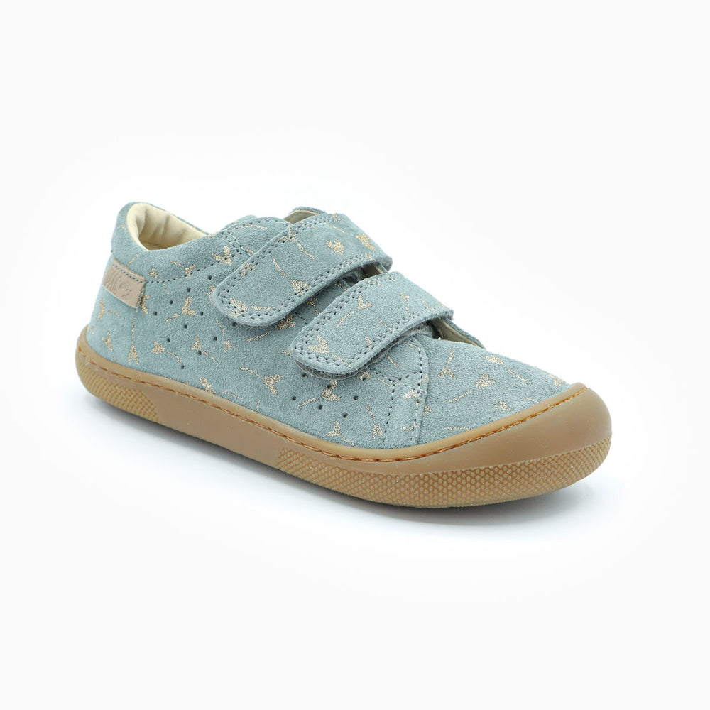 Naturino Barefoot Rabir con velcros Glitter Flower Hearth Cloud Platinum