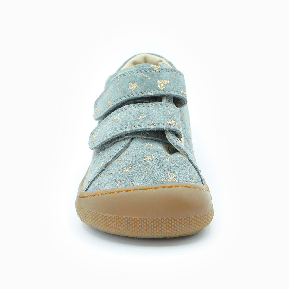 Naturino Barefoot Rabir con velcros Glitter Flower Hearth Cloud Platinum