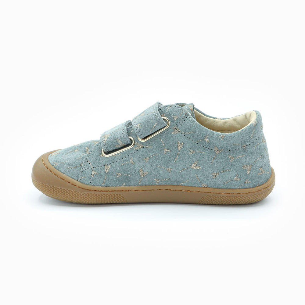 Naturino Barefoot Rabir con velcros Glitter Flower Hearth Cloud Platinum