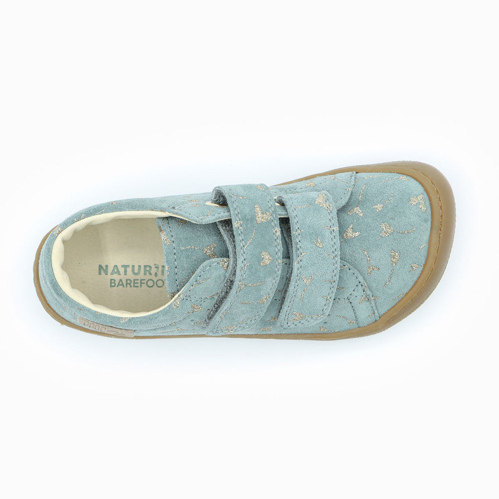 Naturino Barefoot Rabir con velcros Glitter Flower Hearth Cloud Platinum
