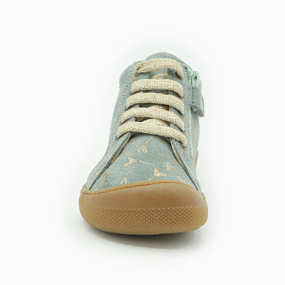Naturino Barefoot Kommy Zip Flor Brillante Corazón Nube Platino