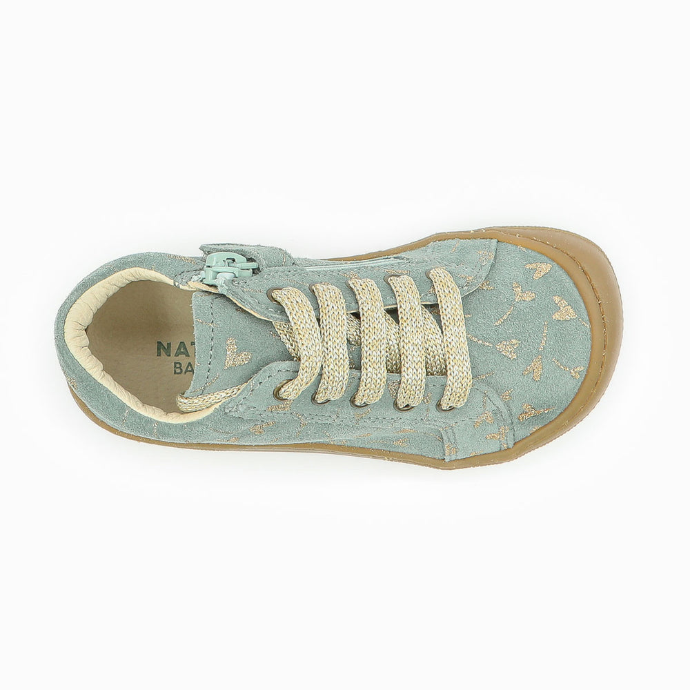 Naturino Barefoot Kommy Zip Flor Brillante Corazón Nube Platino
