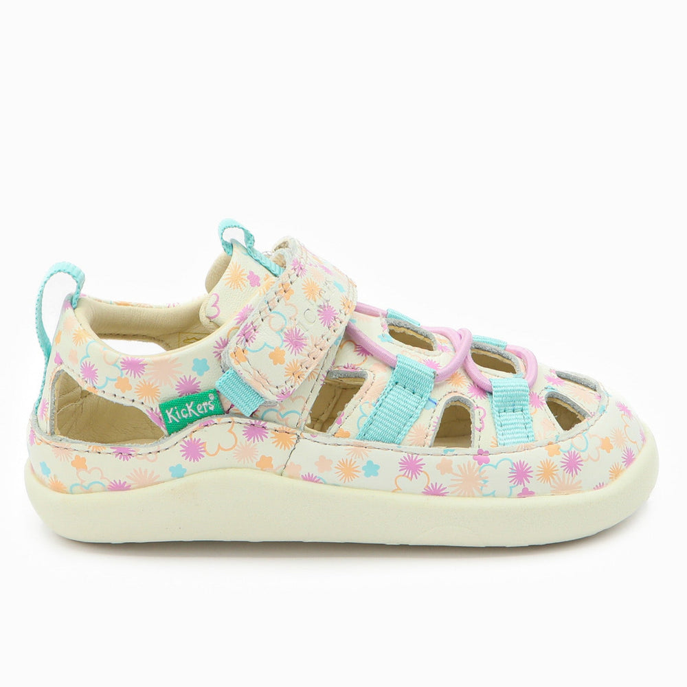 Kickers KickFrony blanco con flores