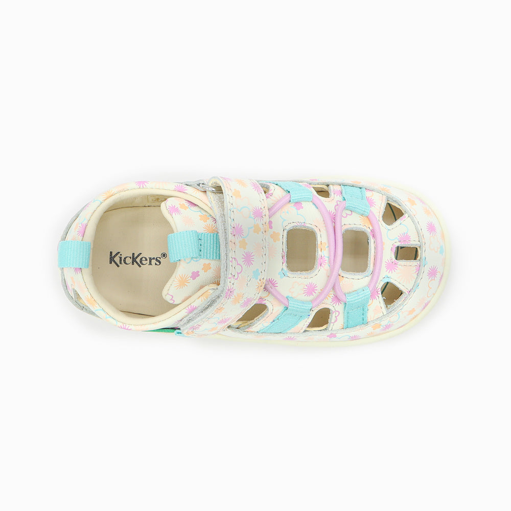 Kickers KickFrony blanco con flores
